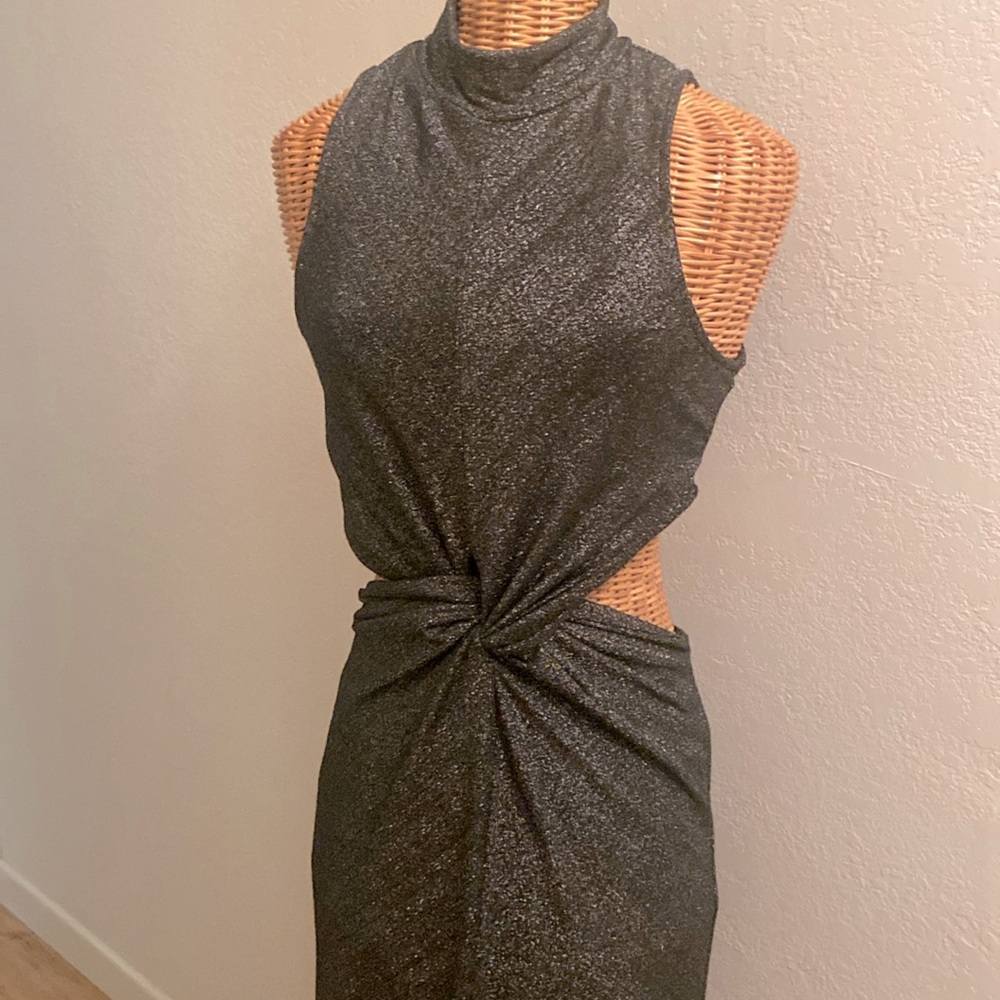 GB/Gianni Bini Black Sparkly Cutout Dress Women’s Size Medium 🪩
